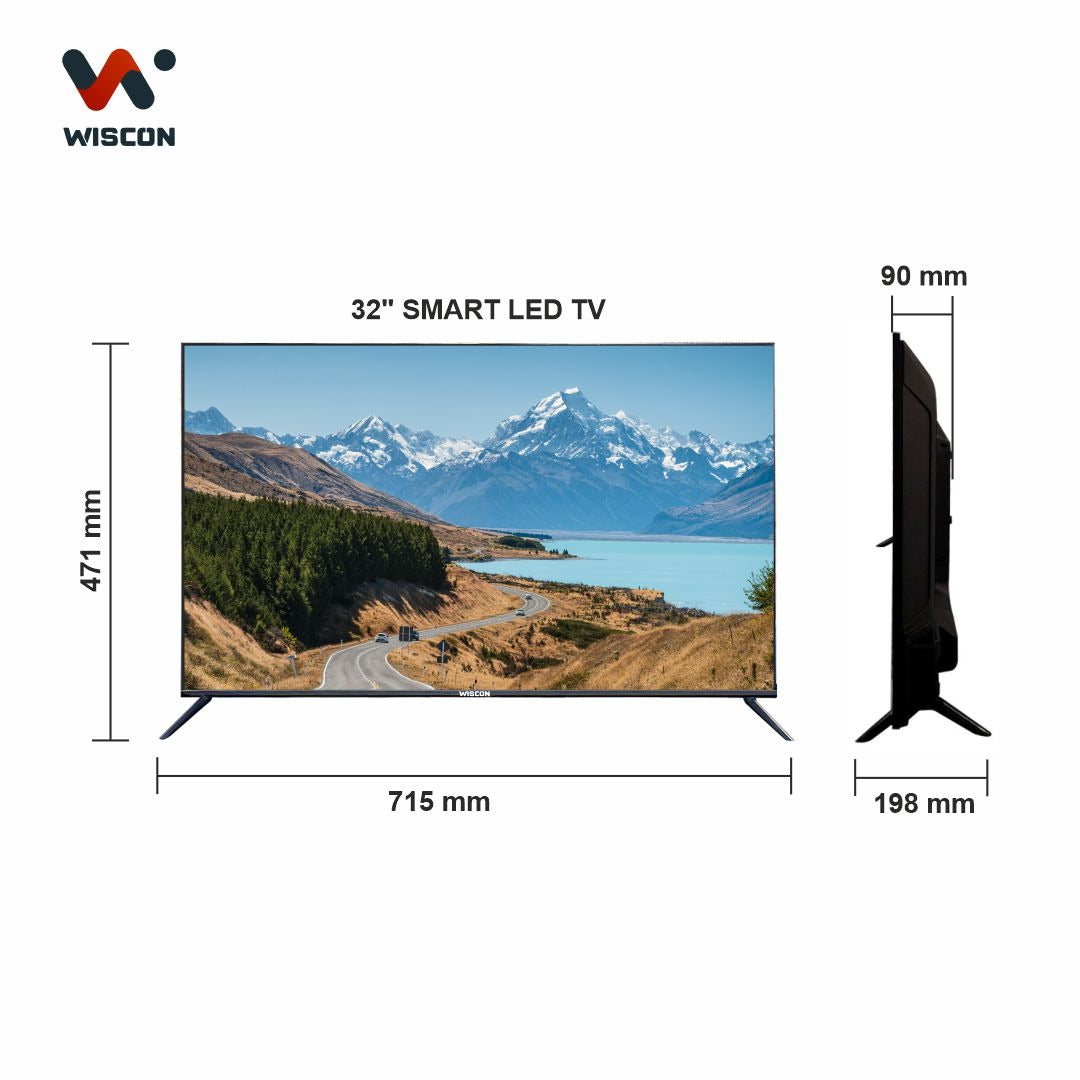 Wiscon 80 cm (32) Smart Frameless HD Ready LED TV with Voice Remote