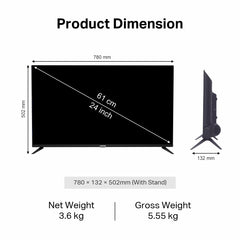 Wiscon WIL24HV1C7 24 inch Smart 512MB/4GB LED TV