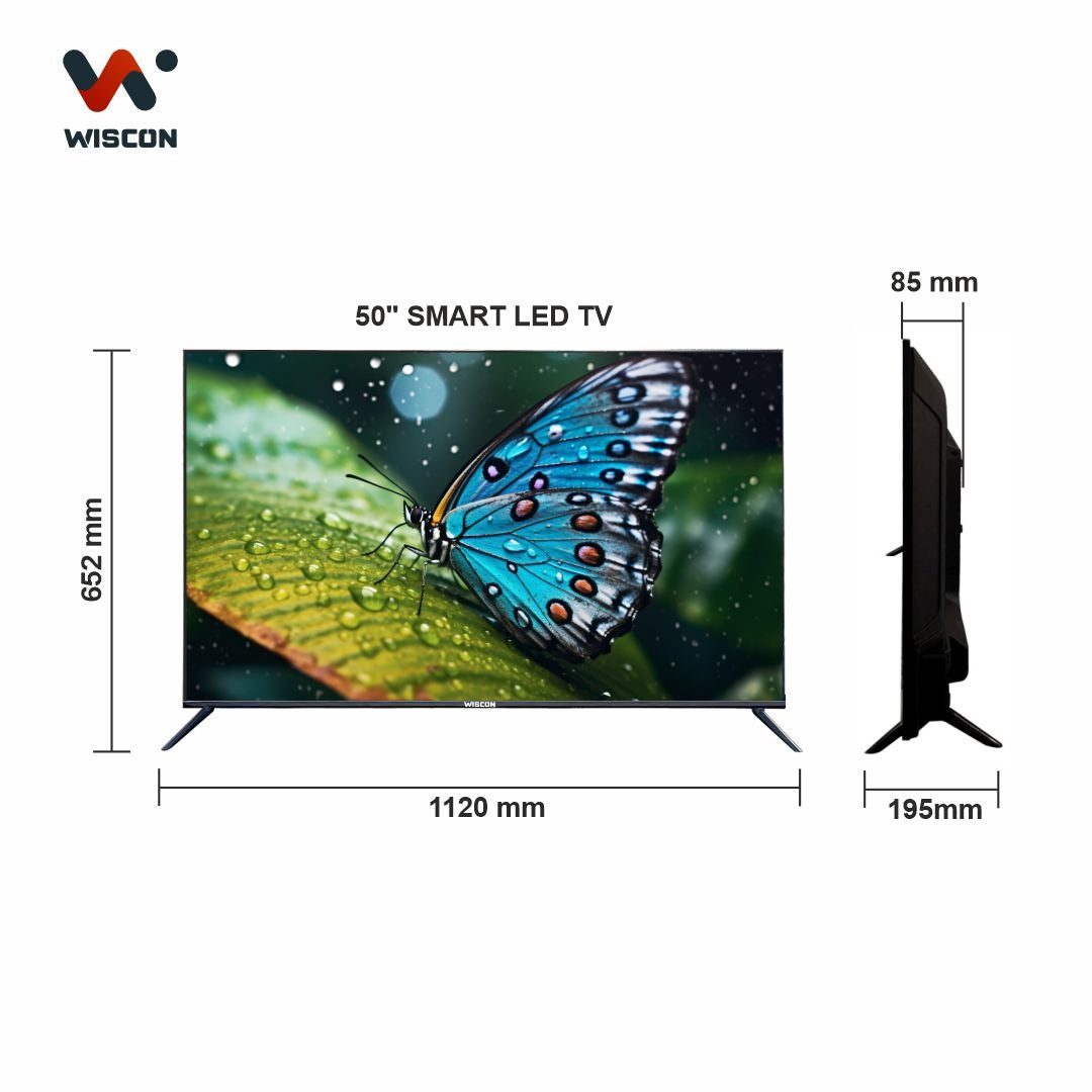 Wiscon 125.7 cm (50) Smart Frameless UHD 4K LED TV with Voice Remote (Web OS)