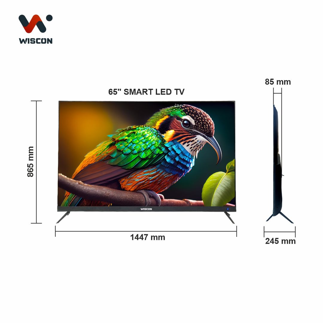 Wiscon 164 cm (65) Smart Frameless UHD 4K LED TV with Voice Remote (Web OS)